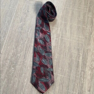 Jacques Esterel Men's Red Black Print  Paris Dress Tie